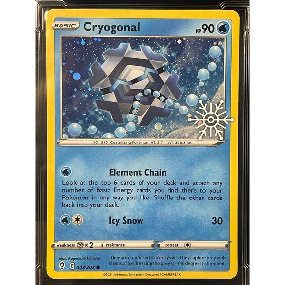 2021 Cryogonal Snowflake Stamp 43 Pokémon Evolving Skies ArenaClub Graded MINT 9 - Picture 2 of 4